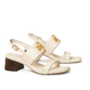 New in box Tory Burch new ivory and gold Slingback Heels size 11